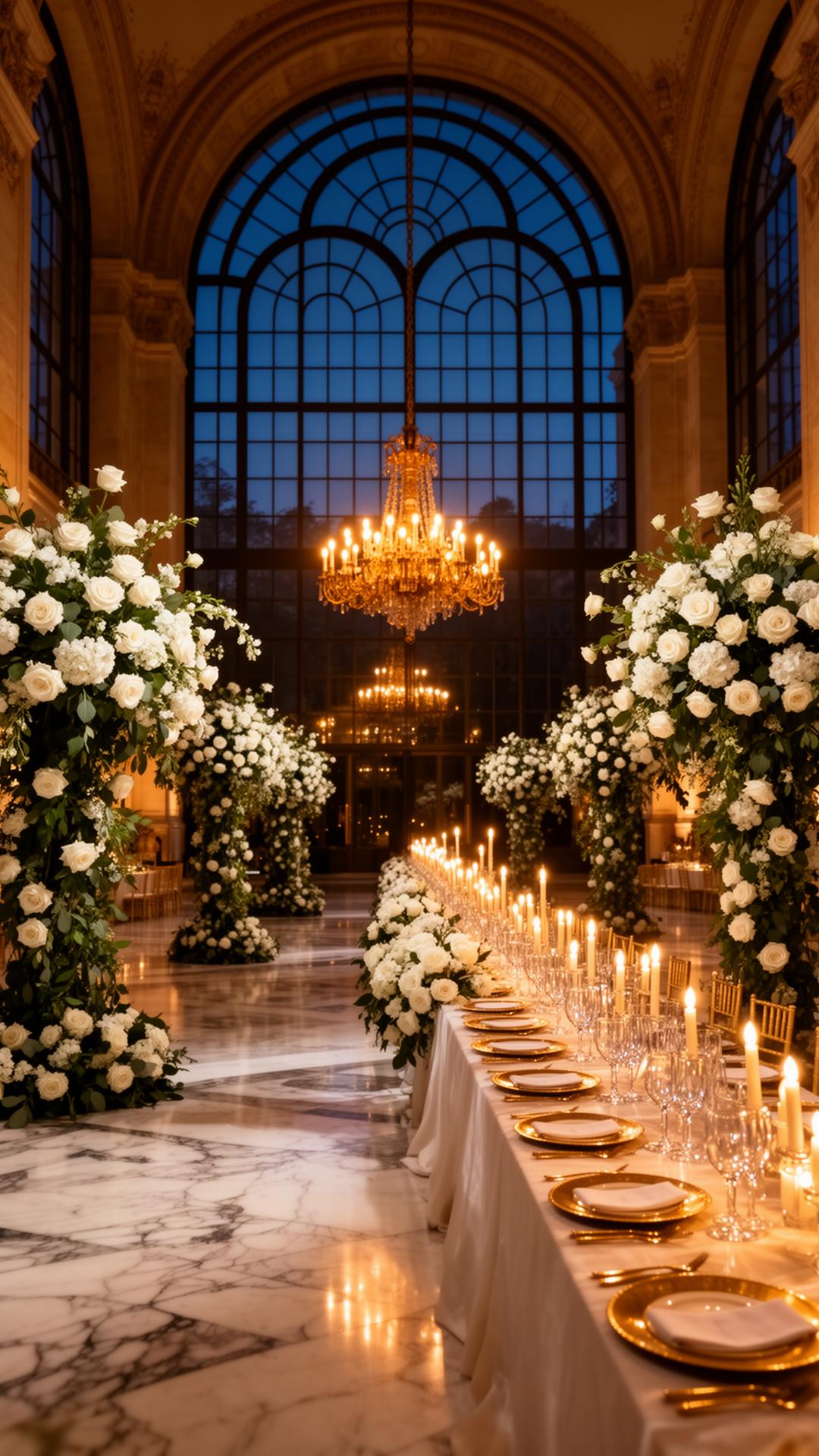 Candlelit luxury venue set for a soirée